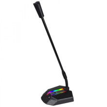 USB Microphone for PC 360 Degree RGB Light Transmitter HD Sound Card Noise Reduction Lossless Receiver