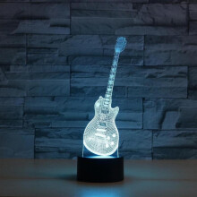 Colorful Guitar Shape 3d Led Vision Light Table Lamp 16 Color Remote Control Version