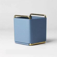 Square Pen Holder Desktop Pen Pen Holder Office Stationery Storage Box Storage Box (color : Blue, Size: 11*11*12.5cm)