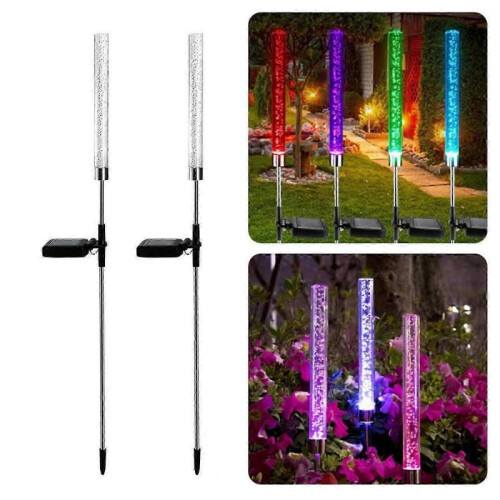 2Pcs Solar Garden Lights Auto Charging Waterproof Light Sensor Automatic Lighting Energy-Saving 1