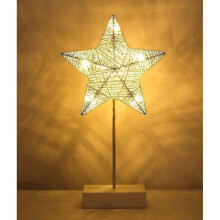 Decorative Desk Lamp, Battery Powered Star Shaped Led Bedside Lamp, Warm White Light Night Lighting, Table Decoration for Christmas Home Bedroom Ramad