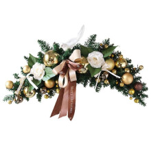 Christmas Hanging Pendant Horned Rattan Balls Bow Fake Flower Decor Garland Christmas Hotel Home Doo
