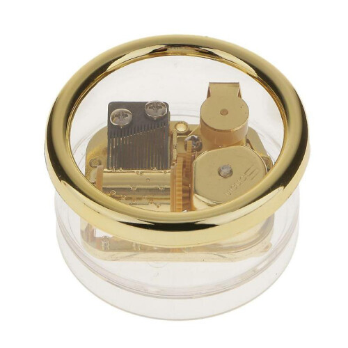 Round Clear Acrylic Clock Music Clearance Melody Box Danube Blue 2