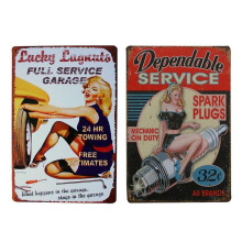 2pcs 20x30cm Vintage Metal Signs Plaque Poster Wall Art Poster Cafe Bar Pub Car