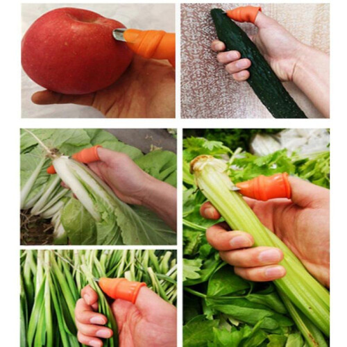 2x Fruit U0026 Vegetable Picker Thumb Silicone Thumb Cutter Set Gardening Tool 2
