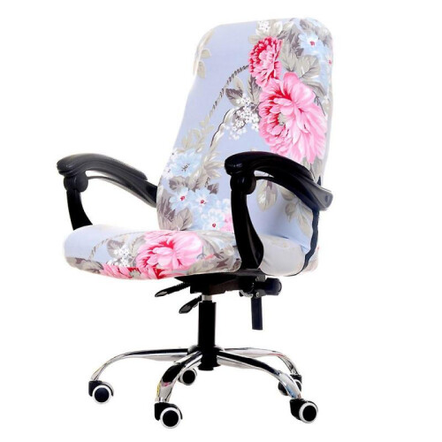 Pieces Floral Pattern Stretch Office Computer Chair Covers Slipcover 2