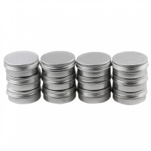 Set Of 12 Aluminum Cosmetic Lip Bowls with Round Screw Lid Container 60g