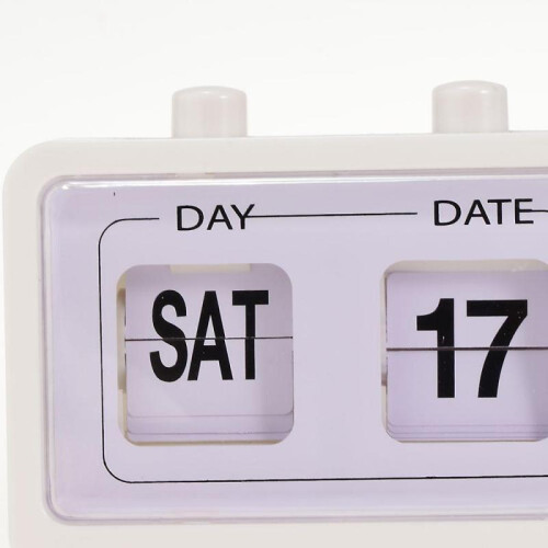 Fashion Retro Flip Clock Digtal Flip Day Date Display Time Clock White 1