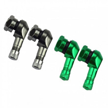 Pair 90 17mm Aluminum Alloy Motorcycle Wheel Tire Valve Stem Green And Gray
