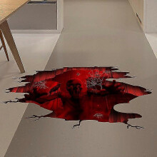 3d Halloween Wall Decals, Red Blood Man Halloween Floor Wall Stickers, Removable Halloween Wall Cling, Halloween Decoration, Halloween Decals for Wall