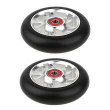 Pair Of Replacement 100mm Stunt Scooter Wheels with Bearing And Bushings Blue