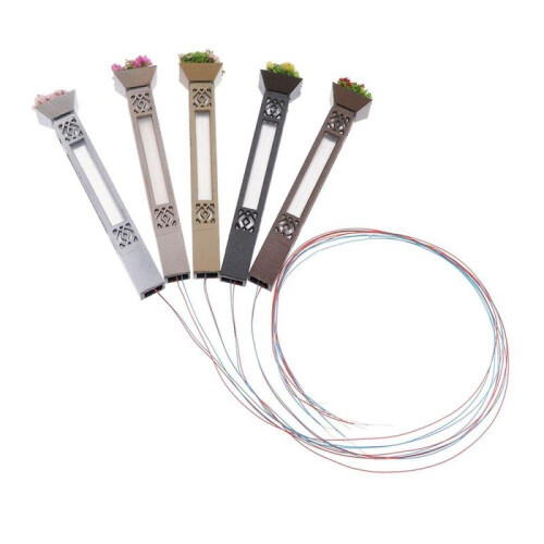 5pcs Mini Railway Model, Led Railroad Light Post, Ho Scale 1:100 7.3cm