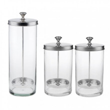 3x Disinfectant Jar Transparent Container Disinfectant Glass Jar for Barber Scissors