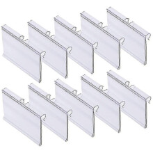 (As show, One size) 100pcs Clear Plastic Label Holder Price Tag Holder Plastic Label 8cm X 4.2cm