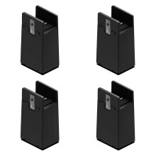 (10cm, Black) 4x Bed Furniture Risers 5/10cm Heavy Duty Adjustable Desk Lifts Leg Extend