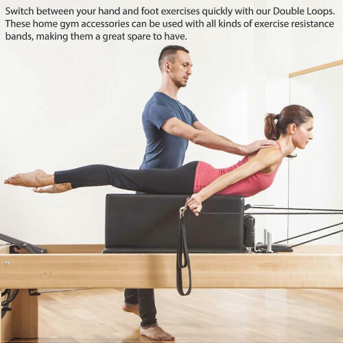 (As show, One size) 2pcs Double Loop Straps,feet Straps, Yoga Double Loop Straps Padded D-ring Ankle Strap 2