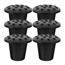 (As show, One size) 6pcs Memorial Vase Cemetery Grave Flower Holder Graveyard Flower Container Plastic Planter