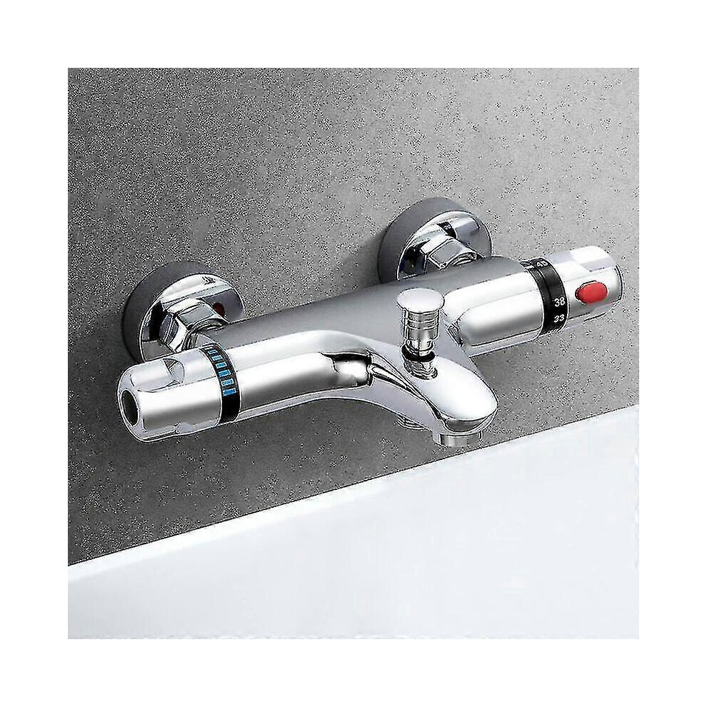 (As Show, One Size) Thermostatic Shower Mixer, Brass Thermostatic Bathtub Mixer, Thermostatic Shower Faucet With 38C Safety Button, Thermostatic Showe 8191722672902