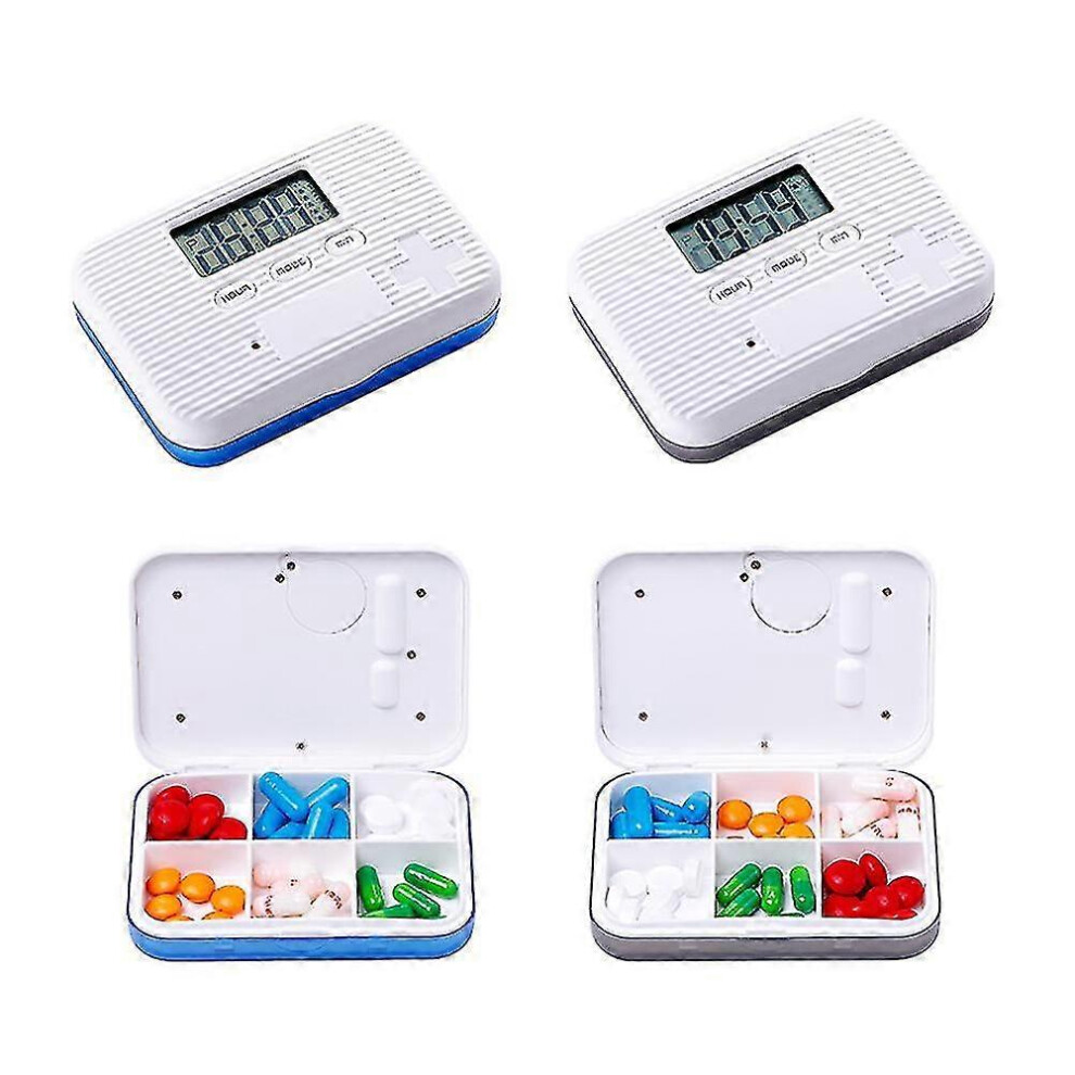 Furtalk Green (, One Size) 6 Grid Smart Pill Box Electronic Timing Reminder Medicine Storage Boxes Alarm Timer Pills Organizer Pill Drug Container Perfect Arri