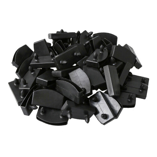 (As show, One size) 50pcs Bed Slat Plastic End Caps Holders 55mm Black -