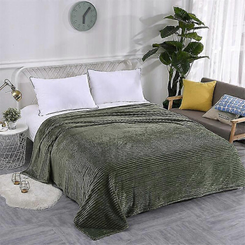 (100*150cm., Beige) Skin-friendly Soft Throw Blanket Polyester Air Conditioned Blanket for Sofa 2