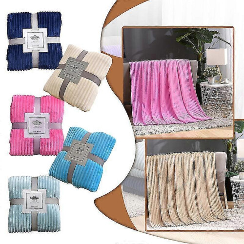 (100*150cm., Bright Yellow) Skin-friendly Soft Throw Blanket Polyester Air Conditioned Blanket for Sofa