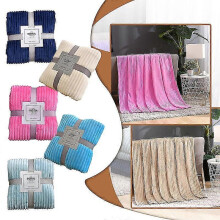 (70*100cm., Beige) Skin-friendly Soft Throw Blanket Polyester Air Conditioned Blanket for Sofa