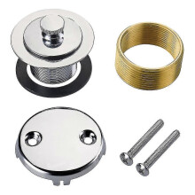 (As show, One size) Chrome Bathtub Tub Drain Conversion Kit Assembly, Lift And Turn Twist Tub Drain Trim With Overflow