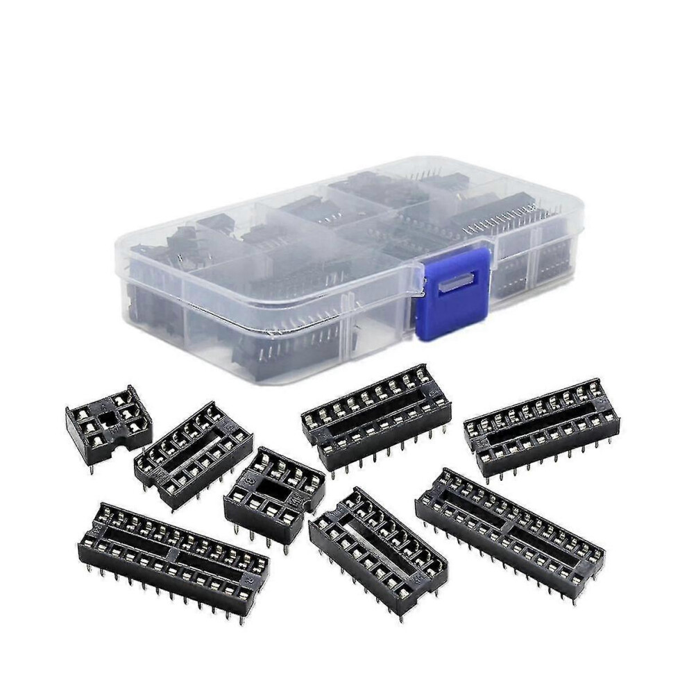 (As Show, One Size) 66Pcs Ic Chip Holder Ic Socket Chip Base Sample Box Flat Foot 8191722659262