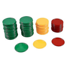 (As show, One size) Red Yellow Green Round Shaped Mini Poker Chips Lucky Game Props 69 Pcs