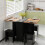 Living And Home Folding Dining Table Set with 4 Stools 2