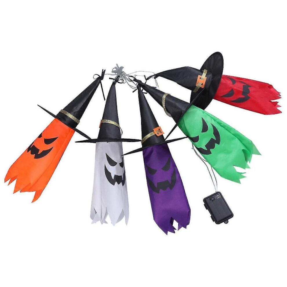 (As show, One size) Halloween Lights,5 Led String Lights,scary Hanging Lighted Ghost Wizard Hat Decoration For Indoor Outdoor Home Party