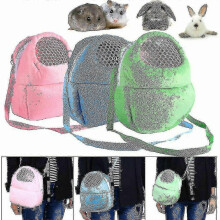 (L, Green) Small Pet Backpack Rabbit Cage Hamster Chinchilla Portable Travel Warm Cute Bags Cages Guinea Pig Carry Pouch Breathable Bag