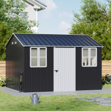 12x10FT Metal Apex Roof Garden Tool Shed