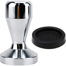 (As show, One size) Stainless Steel Coffee Tamper 51mm, with Silicone Mat for Portafilter with Shelf, Espresso Tamper, Barista Accessories