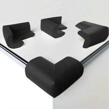 (As show, One size) Black Set of 4 Soft Foam Table Corner Protectors Baby Safety Right Angle Anti-Shock Corner Protectors with Resistant Adhesives for Tables and Any Shar