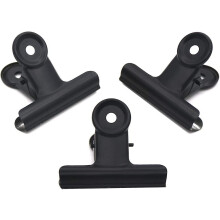 (As show, One size) (50mm)black Metal Bulldog Binder Clips,3pack 2 Inch Large Hinged Paper Clips Clips For Food Bags, Photos, Art Crafts, Home Office Supplies
