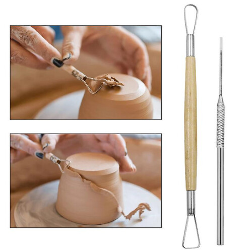 (As show, One size) 8pcs Pottery Craft Tools Clay Sculpture Kit 2
