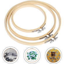 (As show, One size) Embroidery Hoops Bamboo Embroidery Hoop 11.5cm, 16cm, 18cm Tambour Embroidery Diy Tool