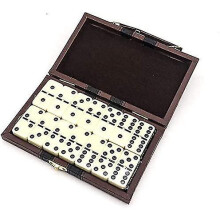(As show, One size) Dominoes Game Small Format Dominoes Game With Carrying Case