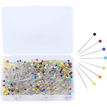 (As show, One size) Sewing Pins Seamstress Pins Round Head Sewing Pin 250 Pieces Mixed Color For Haberdashery, Patchwork, Sewing And Crafts