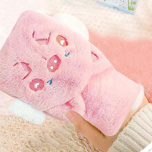 (As show, One size) Plush Hot Water Bottle, Cartoon Fluffy Hot Water Bottle, Hot Water Bottle with Cover, Hot Water Bottle ,Mini Hot Water Bottle, Mini Silicone Hot Water
