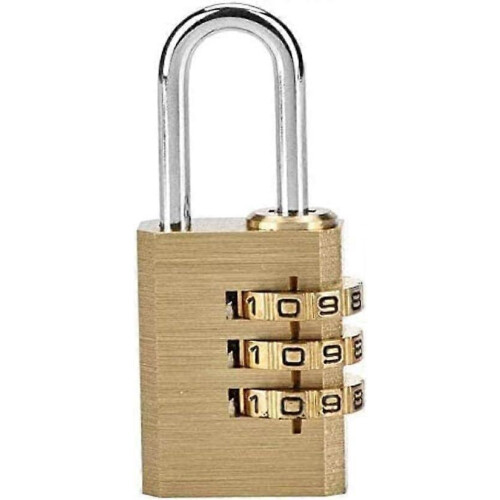 (As show, One size) Combination padlock - Security lock with numbers - Maximum hardness and reliability - 3 numbers - 1 padlock