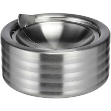 (As show, One size) Stylish looking stainless steel storm ashtray, Stainless steel, silver
