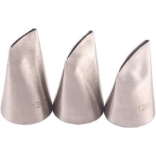 (As show, One size) 3 Pieces Austin Rose Pastry Tips, Stainless Steel Flower Petal Tips for Cake Decorating