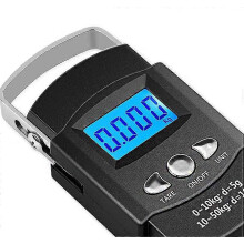 (As show, One size) 110lb / 50kg Fish Scales Portable LCD Backlit Digital Fishing Scale Hanging Scale
