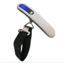 (As show, One size) Backlit LCD digital luggage scale 50kg/110lb, portable grocery courier scale weighs fishing with 10 gram accuracy.