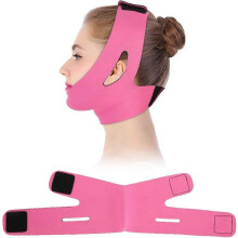 (As show, One size) (Rosa) La Face Slimming Cheek Band, V Face Line Chin Lifting Breathable Belly Up Wrinkle Sleep Band Strap