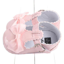 (As show, One size) Pink 11cm) Bowknot First Step Girl Ballerina Baby Girl Shoe with Soft Non-slip Sole