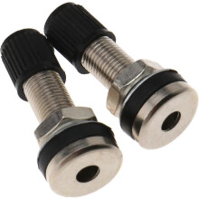 (As show, One size) 2pcs Car Motorcycle Tire Tire Valve Tubeless Metal Valve Stems with Dust Caps15*32mm